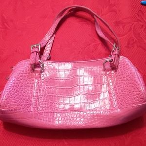 Bisou Bisou Magenta Snakeskin Handbag